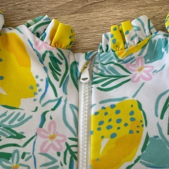 Cecil & Lou Lemon Print Ruffle One Piece Baby Girl Swimsuit 6 Months — image 6 of 6